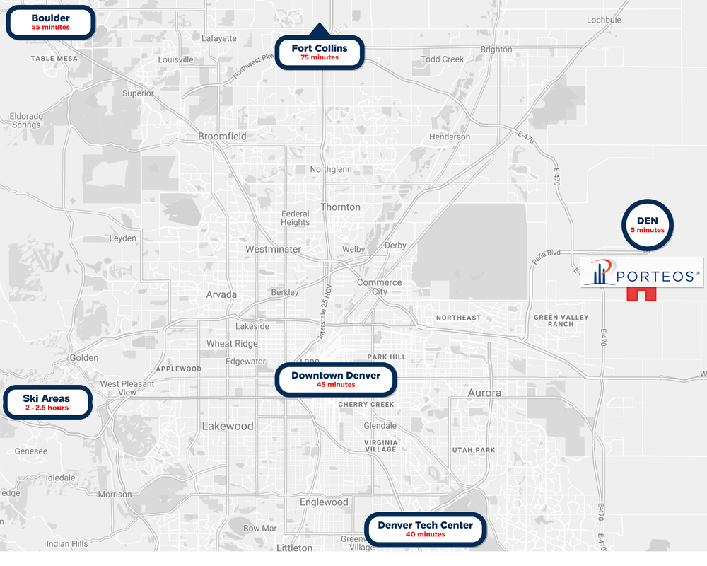 Porteos Colorado Location Map
